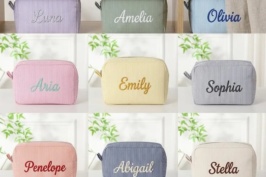 Custom Label & Hangtag for Cosmetic Bags — Custom logo cosmetic bag sample