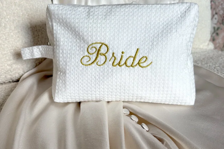 Recycled Polyester (RPET) Cosmetic Bags — Custom logo cosmetic bag sample