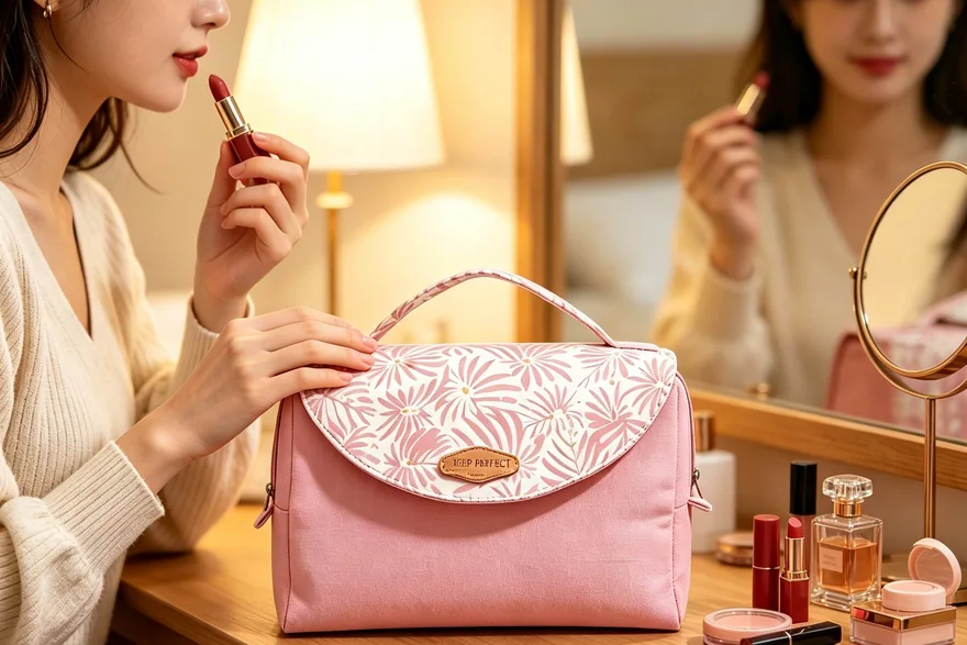 Toiletry Bag with Suction Cup — Custom cosmetic bag and makeup bag programme